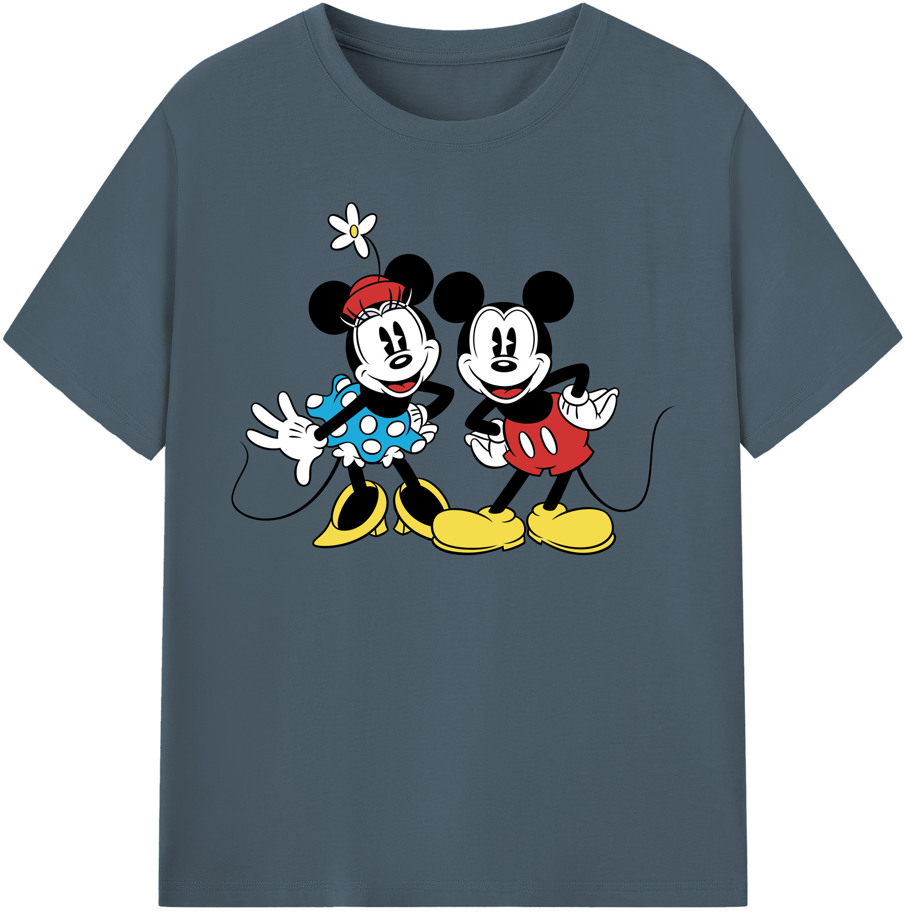 （画像用） ミッキーマウス Mickey Mouse 綿100％半袖Tシャツ（フロントプリント）